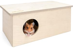 Niteangel Niche en bouleau pour hamster - Animaux de compagnie pour hamsters, souris, gerbilles et rats