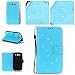 Produktbild Jepson Samsung Galaxy S3 / I9300 (4,8 Zoll) Hülle, Leadertasche Premium Lederhülle Flip Case im Bookstyle Folio Cover Kartenfächer Magnetverschluss und Standfunktion Leder Schale Etui für Handytasche Schutzhülle Prägung Strass Bling Schmetterling Muster.