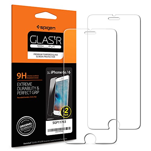 Spigen ® **2 Pack** Protection écran iPhone 6s / 6, Verre Trempé iPhone 6s / 6, [Extreme Résistant aux rayures] **Ultra Clair** Film Protection iPhone 6 / 6s, Protection Vitre iPhone 6s / 6 (SGP11783)