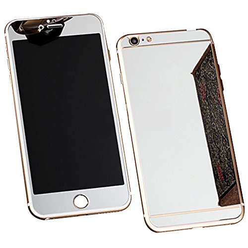 Front+Back Mirror Effect [Full Coverage] Tempered Glass Screen Protector for Apple iPhone 6 / 6S 4.7 inch - Yihya Premium 9H Anti Scratch Full Edge to Edge Protection Protector Film - Silver