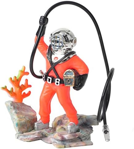 10cm Bubbling Diver with Air Outlet Decor Ornament for Aquarium Fish Tank (Orange)