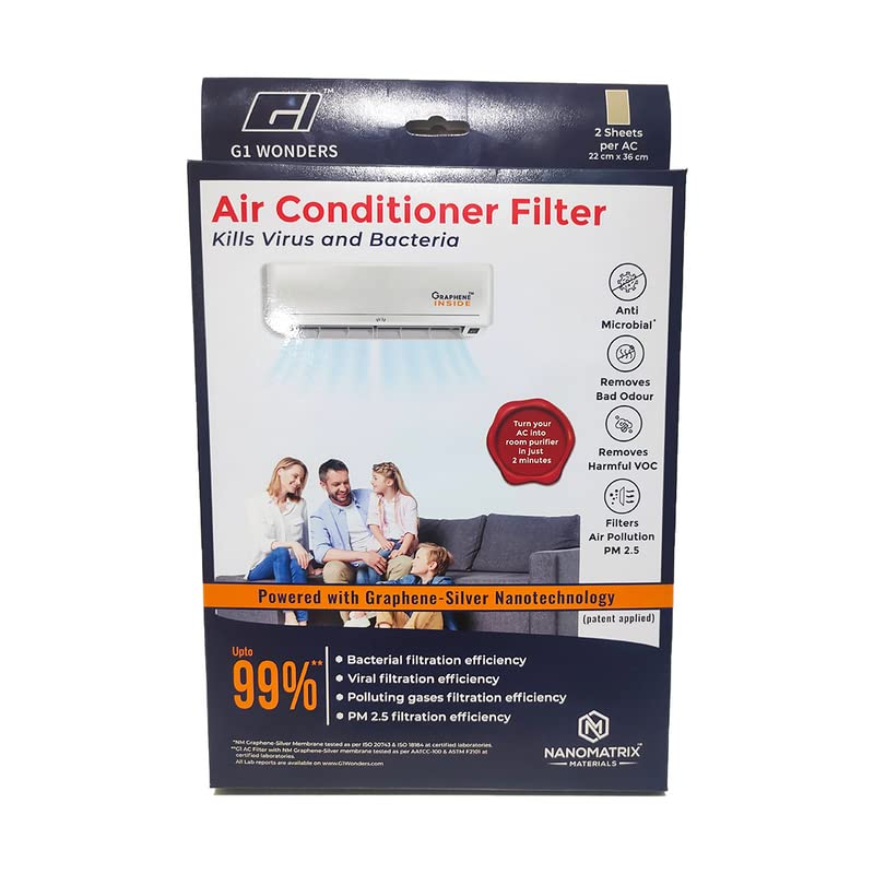 G1 AC filters for converting split AC into air purifier [Dust, Pollen & Allergens, 4 Blue sheets ]