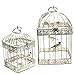 Produktbild Link Products Vogelkäfig-Laternen, aus Draht, Hochzeit, quadratisch, Cremeweiß, 2 Stück