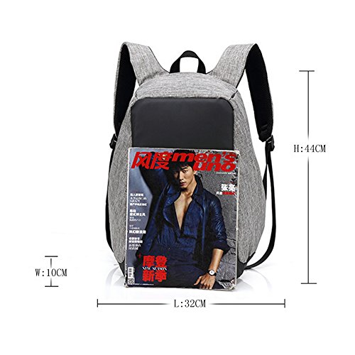Anti Diebstahl Laptop Rucksack, Fresion 14 -15 Zoll Business Wasserabweisend Rucksäcke Daypack für Damen Herren Student für Schule Reisen Outdoor Backpack mit 35L / USB-Anschluss - 6