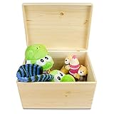 VENKON – Universal Holzkiste mit Deckel für Aufbewahrung – Kiefer naturbelassen unbehandelt – ca. 40 x 30 x 23,5 cm - 8