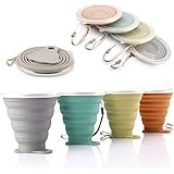 Collapsible Silicone Cup,DEHUB Silicone Collapsible Travel Cup,FDA & BPA Free Portable Coffee Mug with Lids, Larger Capacity 