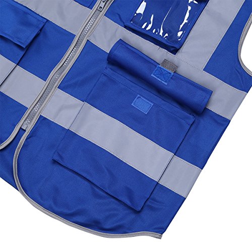 iiniim Unisex Reflektierende Sicherheitsweste Warnweste Verkehrswarnweste Baustellenweste mit Taschen M L XL XXL - 7