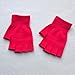 Produktbild BeipeY 1 Paar wärmer Winter Handschuh Fingerlose Handschuhe kalt warm Acryl mehrere Farben Handschuhe für Kinder Junge Mädchen, Rose rot
