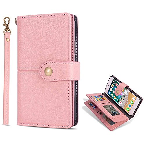 for iPhone Case iPhone 6S Wallet Case LAPOPNUT Premium Vintage Wallet PU  Leather Flip Case Dual Folio Card Holder Housing with Wrist Hand Strap