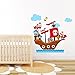 Price comparison product image jungle animals on corsair wall art sticker baby pirate animal nursery wall decor peel & stick removable