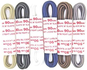 90cm Thin Round Shoe Laces Elastic - Elasticated Trainers Boots British Made