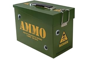 Kombat UK Kids Army Ammo Tin - Toy Storage Box - Lunch Box - Olive Green, N/A