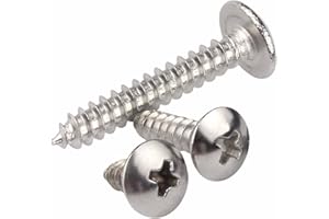 MOOPW Tête ronde Vis à bois - 304 Acier inoxydable Vis cruciformes Tête de Champignon Fixations Vis autotaraudeuses M3 M4 M5 M6