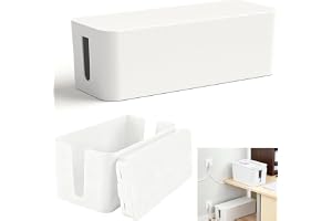 Kabelbox, kabelhanteringslåda, kabelsamlare med sidoåtkomst, kabelorganisatör, kabellåda för skrivbord, kabelhantering, adaptrar och kablar, trådorganisatörslåda, 2 stycken