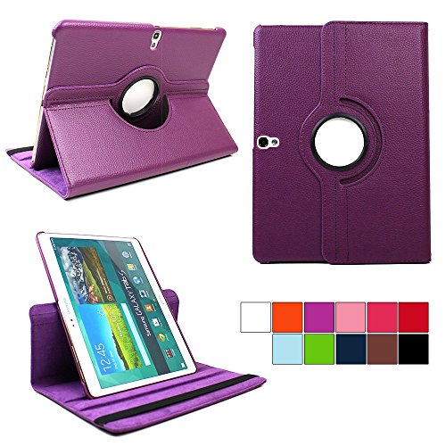 COOVY® 360° ROTATION COVER FÜR SAMSUNG GALAXY TAB S 10.5 SM-T800 SM-T801 SM-T805 SMART HÜLLE TASCHE ETUI CASE SCHUTZ STÄNDER Farbe lila