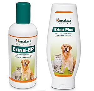 Pawsitively Pet Care Himalaya Ep Tick and Flea Control Dog Shampoo with Erina Plus Coat Cleanser and Conditioner -200 ml