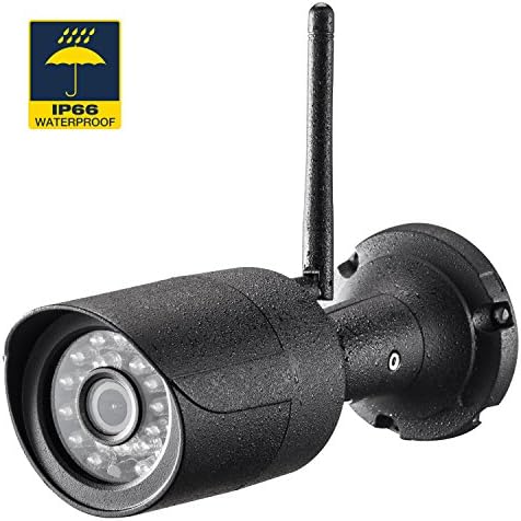 Rukerway Bullet Camera Waterproof IP66 Ourtoor IP Camera Wifi Super HD 1920x1080P Camera Built-in 8G TF Bullet Wireless Video Camera with IR Night Vision and Motion Detection (Black)