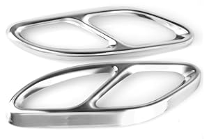 RUI XIN TRADE 2PCS Car Tail Throat Exhaust Pipe Muffler Tip Steel Exhaust Trims for Merce des Be nz GLC C E-Class C207 Coupe 2014-2017 W213