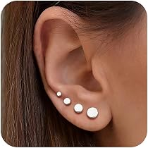 Orecchini ipoallergenici placcati in oro 14 K con retro piatto