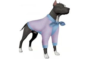 LovinPet Pet Pajamas for Large Dog Cottons/Stripe lightweight 2-Leg Dog Cotton Tee Shirts/Dog Cotton Sun Protection Shirt, Pullover Pet Anxiety Relief