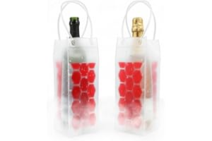 HI FINE CARE Bolsa enfriadora de vino, bolsa de hielo para botella de vino y cerveza (paquete de 2) enfriamiento instantáneo y mantiene tu bebida fría, mantiene fresca y fría, vino champán (rojo (paquete de 2))