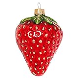 Sikora BS329 Erdbeere Christbaumschmuck Glas Figur Weihnachtsbaum Anhänger
