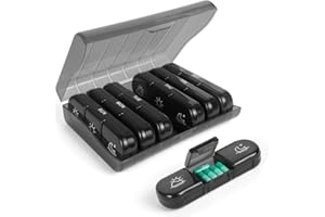 ACWOO Portapillole Settimanale, 7 Giorni Pill Box Giornaliero 21 Scomparti Grande, Portapillole Giornaliero Gli Anziani, Organizer per Pillole da Viaggio Uso Domestico