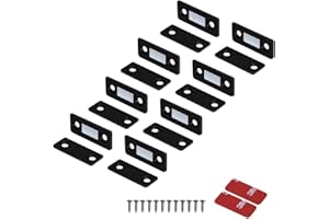Mousike Magnetischer Türverschluss Ultradünne Schrankmagnete Edelstahl Schubladenmagnetverschluss für Schiebetürverschluss Küchenschrank Schrank Schrankschließer (8 Pack, Black)