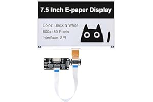 XICOOLEE 7.5inch E-Paper Display 800x480 Resolution, SPI Interface E-Ink Screen for Raspberry Pi, Arduino, STM32, ESP32 - Monochrome HAT with Partial Refresh & Open-Source Code