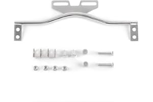 SKUNTUGUANG Barra di staffa per indicatore di direzione passante per nebbia di guida universale per Glide Road Honda Suzuki Yamaha Kawasaki （argento cromato）