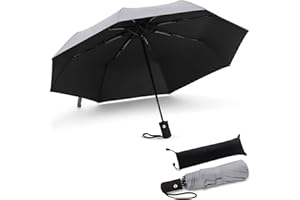 JIGUOOR Parapluies Pliants Femme,résistant au Vent Tempete Voyage Petit Parapluie Compact Automatique Anti-UV Umbrella Home Solide Pour Homme et Femme