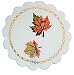 Produktbild Farbenfrohe Tischdecke Decke Weiß Blätter Bunt Gestickt Herbstdecke Pflegeleicht Tischdeko Halloween Herbst (Deckchen rund 30 cm)
