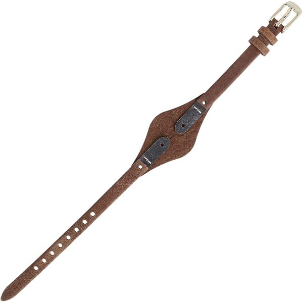 Fossil Uhrenarmband ES-3861 – Leder Braun, 8 Mm Stegbreite, Mit Silberner Dornschließe, Ersatzband
