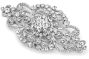 Changyeah Braut Kristallblume Brosche, Vintage Hochzeit Blume Brosche, silberne Kristallkrone, stilvolle dekorative Krone, Kleidung dekorative Accessoires (Silberplatte.)