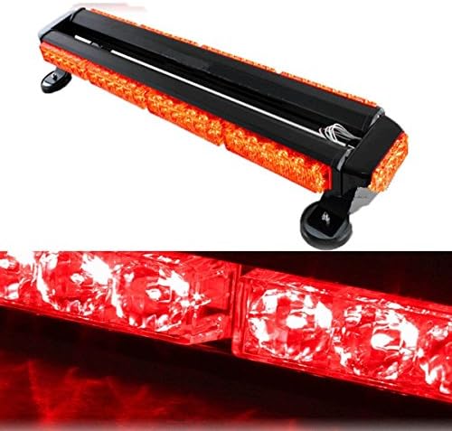 OLSR® 54 LED Light Bar Kit Work Light Driving Light with Non-destructive Upper Windshield Mounting Brackets, Strobe Lights Hazard Emergency Flashing Warning Beacons -Ideal for Car Roof (7 Different Flashing Modes) (Red)