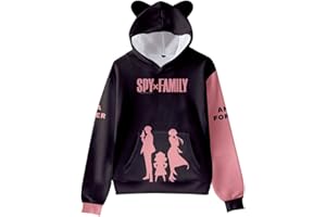 acsefire Felpa Anime Cosplay Bambini Felpa con Cappuccio a Maniche Lunghe Stampata Spy x Family Pullover Divertente con Orecchio di Gatto Loid Yor Anya