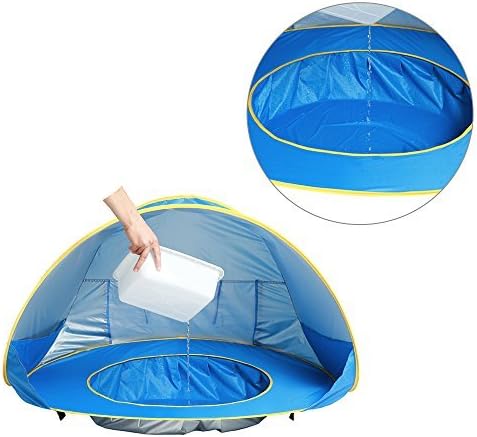 Loisleila Baby Beach Pop Up Tent with Kiddie Pool, Portable Infant Sun Shelter