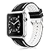 Produktbild LEEHUR- Apple Watch Armband 42mm, Serie 1/2/3 Sport Armbanduhr Silikonarmband Ersatzarmband Armband für Apple iWatch / Apple Uhr Nike + (42mm, Weiß&Schwarz)