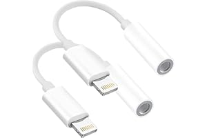CARPHONE WAREHOUSE 2 Pack iPhone Aux Adapter [MFi Zertifiziert] Lightning auf 3.5mm Klinke Adapter für iPhone Kopfhörer/iPhone AUX Audio Kabel Splitter Kompatibel für iPhone 14/14 Pro/13/12/11/X/XS Alle iOS Systeme