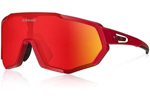 Queshark Gafas de Ciclismo Polarizadas Gafas de Sol Deportivas con Montura TR90 Gafas de Bicicleta Para Hombres Mujeres con 3 Lentes Intercambiables Anti-UV400