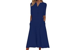 AMhomely Summer Dress for Women 2023 Clearance Causal V-Neck Button Short Sleeve Vacation with Pockets Dress UK Ladies Printing Dress Party Elegant Beach Dress Club Cocktail Work Dresses