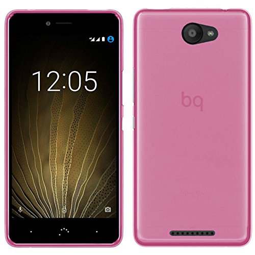 TBOC Funda de Gel TPU Rosa para bq Aquaris U - bq Aquaris U Lite (5.0 Pulgadas) de Silicona Ultrafina y Flexible