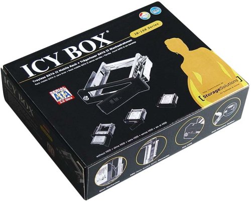 Icy Box IB-168SK-B Wechselrahmen für 1x 3,5″ (8,9 cm) SATA Festplatte für 1x 5,25″ Schacht, trägerlos, SATA III, Schloss, schwarz - 2