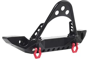 INJORA RC Parachoques Metal Front Bumper con LED Luz Tow Hook para 1:10 RC Crawler Traxxas TRX-4 Axial SCX10 SCX10 II 90046 SCX10 III AXI03007