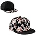 Produktbild 2 x Damen Floral Cap Set Blumen Blumenmuster rosa pink Snapback Mütze Trend Hut