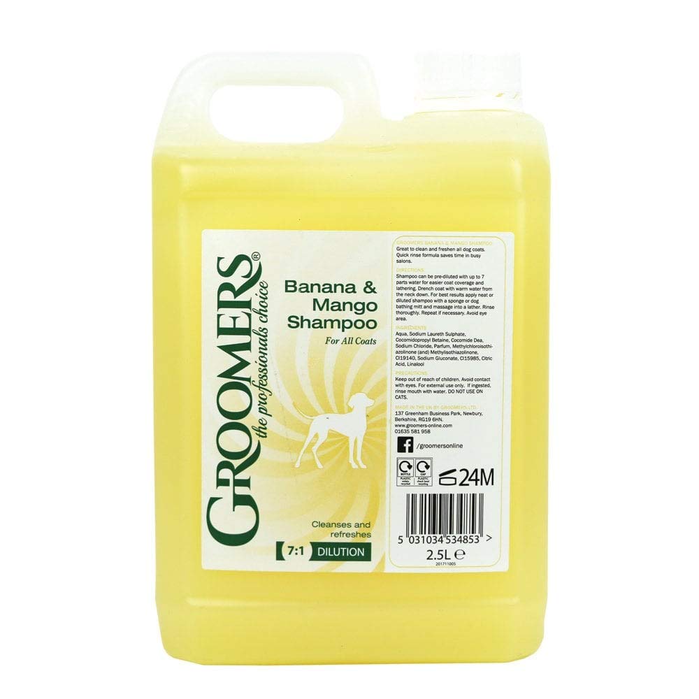 Groomers Banana and Mango Shampoo 2.5L Dogs.co.uk