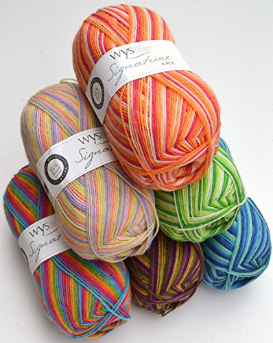 WYS Sockenwolle mit Bluefaced Leicester Wolle „Signature 4ply“ Cocktail Range sock yarn 822 – rum paradise, 100g Sockenwolle musterbildend mit blue faced leicester wool - 3