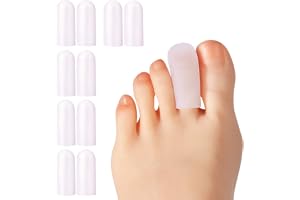 HioIoiH 10-pack gel tåskydd, förhindrar hammare tår, blåsor, mjuka tåskydd, lindrar smärta från hörn, liktornar