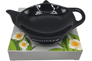 Tea People Porta-bustine di tè in ceramica, poggia cucchiaini, accessori da tè, colore nero