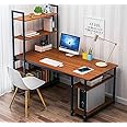 Tekavo Computer Table For Home |1 Year Warranty|Office Table For Office Work With Storage Bookshelf |120X60X75 Cm/Diy - Engineered Wood, Matte, Brown